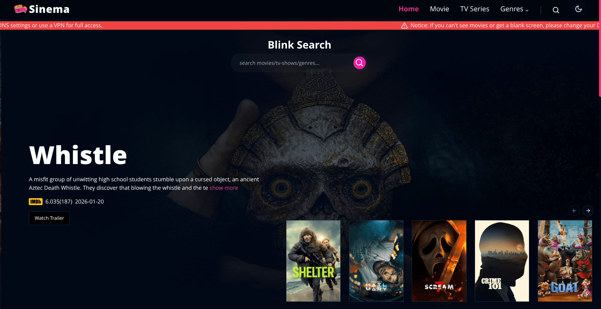 Sinema - Movie Streaming Application